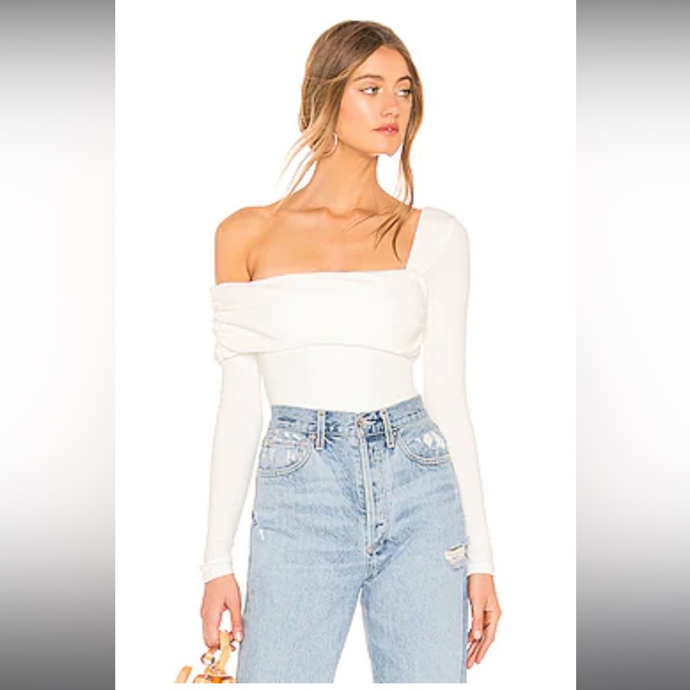 Lovers + Friends White One-Shoulder Bodysuit